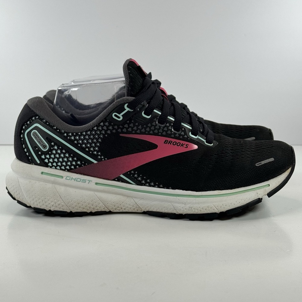 Brooks Women's Running Shoes - Black with Pink and Mint Accents